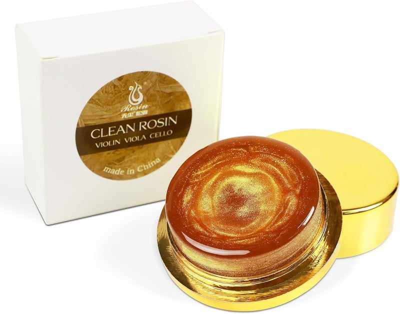 DDFFEJRE Violin Rosin,Cello Rosin,Gold-infused Round Natural Rosin with Light Low Dust,Excellent Grip,Protective Case for Violin,Viola,Cello(1- Pack Gold) - Image 1